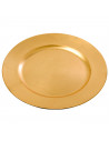 Tradineur - Bajoplato redondo reutilizable de plástico, plato llano decorativo, bandeja para presentación de dulces de Navidad,