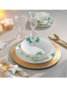 Tradineur - Bajoplato redondo reutilizable de plástico, plato llano decorativo, bandeja para presentación de dulces de Navidad,