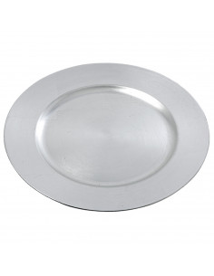 Tradineur - Bajoplato reutilizable redondo de plástico, plato llano decorativo, bandeja para presentación de dulces de Navidad,