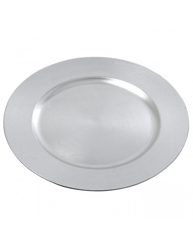 Tradineur - Bajoplato reutilizable redondo de plástico, plato llano decorativo, bandeja para presentación de dulces de Navidad,