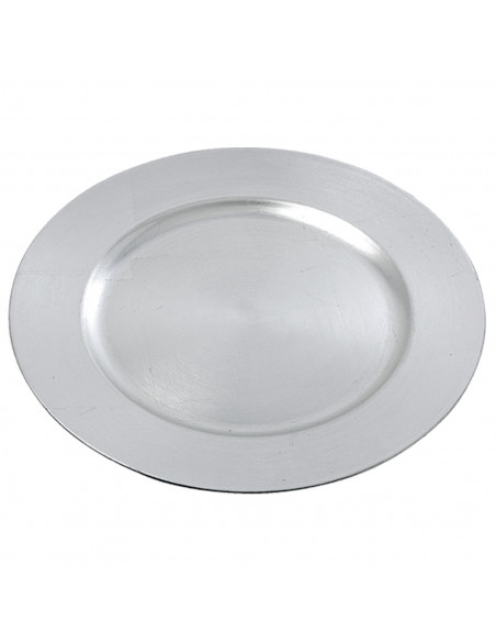 Tradineur - Bajoplato reutilizable redondo de plástico, plato llano decorativo, bandeja para presentación de dulces de Navidad,