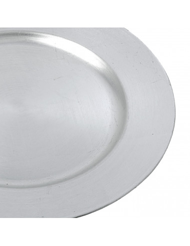 Tradineur - Bajoplato reutilizable redondo de plástico, plato llano decorativo, bandeja para presentación de dulces de Navidad,