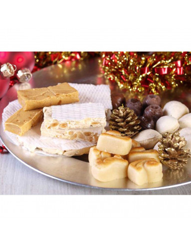 Tradineur - Bajoplato reutilizable redondo de plástico, plato llano decorativo, bandeja para presentación de dulces de Navidad,