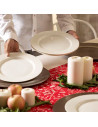 Tradineur - Bajoplato reutilizable redondo de plástico, plato llano decorativo, bandeja para presentación de dulces de Navidad,