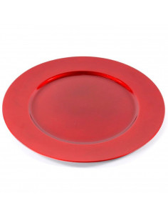 Tradineur - Bajoplato redondo de plástico reutilizable, plato llano decorativo, bandeja para presentación de dulces de Navidad,