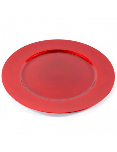 Tradineur - Bajoplato redondo de plástico reutilizable, plato llano decorativo, bandeja para presentación de dulces de Navidad,