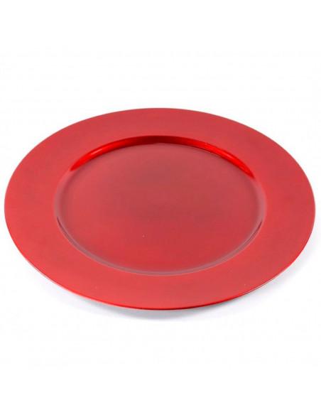 Tradineur - Bajoplato redondo de plástico reutilizable, plato llano decorativo, bandeja para presentación de dulces de Navidad,