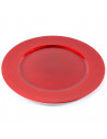 Tradineur - Bajoplato redondo de plástico reutilizable, plato llano decorativo, bandeja para presentación de dulces de Navidad,
