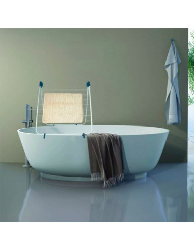 Tradineur - Tendedero plegable de acero para bañera, 10 metros de tendido, soporte para tender ropa, ligero y resistente (Blanco
