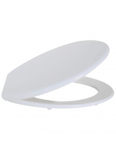Tradineur - Tapa de WC universal, asiento de polipropileno para inodoro, bisagras ajustables, montaje rápido, fácil de limpiar (