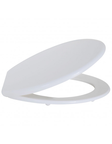 Tradineur - Tapa de WC universal, asiento de polipropileno para inodoro, bisagras ajustables, montaje rápido, fácil de limpiar (