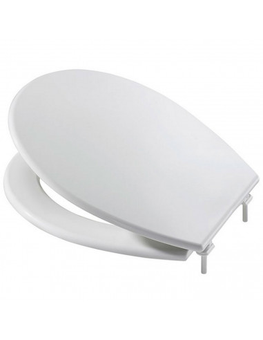 Tradineur - Tapa de WC universal, asiento de polipropileno para inodoro, bisagras ajustables, montaje rápido, fácil de limpiar (