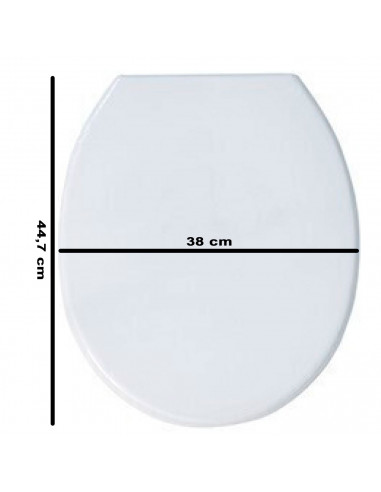 Tradineur - Tapa de WC universal, asiento de polipropileno para inodoro, bisagras ajustables, montaje rápido, fácil de limpiar (