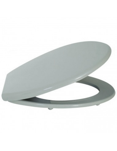 Tradineur - Tapa universal WC, asiento de polipropileno para inodoro, bisagras ajustables, montaje rápido, fácil de limpiar (Gri