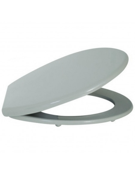 Tradineur - Tapa universal WC, asiento de polipropileno para inodoro, bisagras ajustables, montaje rápido, fácil de limpiar (Gri