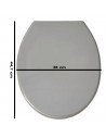 Tradineur - Tapa universal WC, asiento de polipropileno para inodoro, bisagras ajustables, montaje rápido, fácil de limpiar (Gri