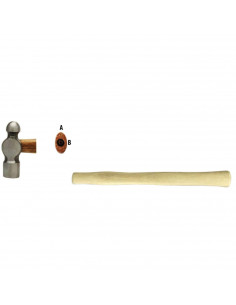 Tradineur -  Mango de madera para hacha de 35 x 3,8 x 2,9 cm. Repuesto de madera para distientas herramientas con muleta en la p