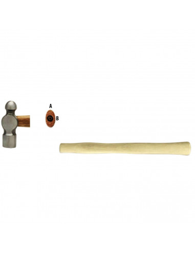 Tradineur -  Mango de madera para hacha de 35 x 3,8 x 2,9 cm. Repuesto de madera para distientas herramientas con muleta en la p