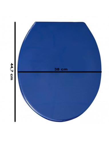 Tradineur - Tapa WC universal, asiento de polipropileno para inodoro, bisagras ajustables, montaje rápido, fácil de limpiar (Azu