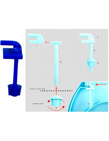 Tradineur - Tapa WC universal, asiento de polipropileno para inodoro, bisagras ajustables, montaje rápido, fácil de limpiar (Azu