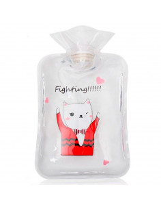Tradineur - Bolsa para agua caliente de PVC con tapón y forro de terciopelo sintético, aliviar dolores musculares, 2 litros, 30,