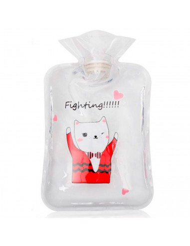 Tradineur - Bolsa para agua caliente de PVC con tapón y forro de terciopelo sintético, aliviar dolores musculares, 2 litros, 30,