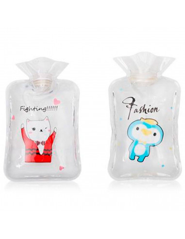 Tradineur - Bolsa para agua caliente de PVC con tapón y forro de terciopelo sintético, aliviar dolores musculares, 2 litros, 30,