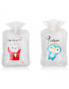 Tradineur - Bolsa para agua caliente de PVC con tapón y forro de terciopelo sintético, aliviar dolores musculares, 2 litros, 30,