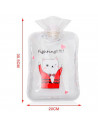 Tradineur - Bolsa para agua caliente de PVC con tapón y forro de terciopelo sintético, aliviar dolores musculares, 2 litros, 30,