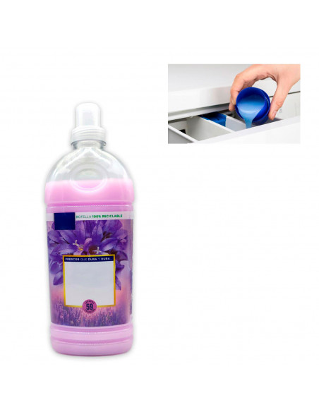 Tradineur - Suavizante rosa - 59 lavados - Aporta a tus prendas una fragancia y suavidad inigualables - Capacidad de 1,30 Litros