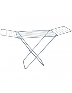 Tradineur - Tendedero plegable metálico, 20 metros espacio de tendido, soporte para tender ropa, patas antideslizantes (Plateado