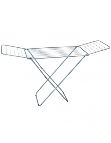Tradineur - Tendedero plegable metálico, 20 metros espacio de tendido, soporte para tender ropa, patas antideslizantes (Plateado
