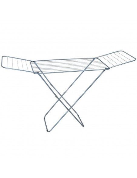 Tradineur - Tendedero plegable metálico, 20 metros espacio de tendido, soporte para tender ropa, patas antideslizantes (Plateado