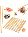 Tradineur - Pack de 100 palillos chinos de bambú, 24 cm