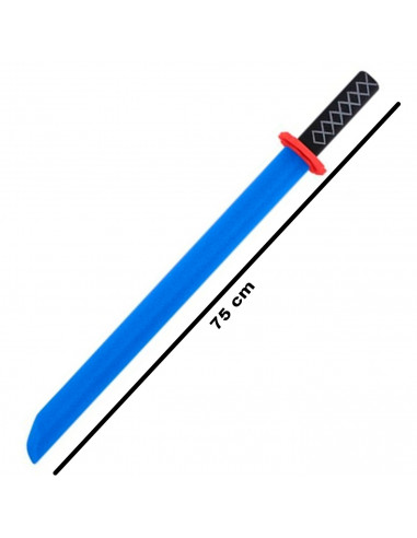Tradineur - Katana de juguete de espuma eva, espada blanda para niños, complemento de disfraz de ninja, Carnaval, Halloween, fie