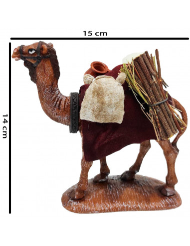 Tradineur - Camello de durexina para Belén, figura decorativa de animal para nacimiento, adorno artesano, pesebre, Navidad, 14 x