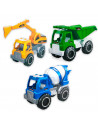 Tradineur - Set de 3 Vehículos de construcción y obra - Fabricado en plástico - Juego de vehículos de Juguete para niños pequeño