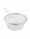 Cestillo freidor y escurridor de acero inoxidable, de 22 cm de diámetro y 8 cm de alto. Cesto para realizar labores de cocina y