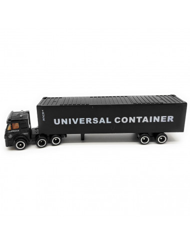 Tradineur - Camión container de juguete, vehículo a escala de metal y plástico para niños, coleccionar, interacción, 19,5 cm, co