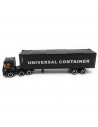 Tradineur - Camión container de juguete, vehículo a escala de metal y plástico para niños, coleccionar, interacción, 19,5 cm, co