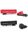 Tradineur - Camión container de juguete, vehículo a escala de metal y plástico para niños, coleccionar, interacción, 19,5 cm, co