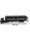 Tradineur - Camión container de juguete, vehículo a escala de metal y plástico para niños, coleccionar, interacción, 19,5 cm, co