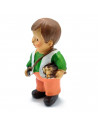 Tradineur - Figura de pastor con leña para Belén - Estilo naïf - Marmolina - Figura decorativa divertida para nacimiento, navida