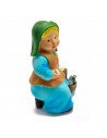 Tradineur - Figura de vendedora de huevos - Estilo naïf - Marmolina - Figura decorativa divertida para nacimiento, navidad, deco
