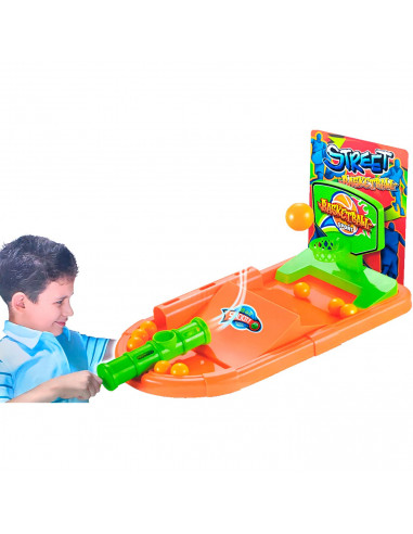 Tradineur - Juego de baloncesto con disparador en mesa - Fabricado en plástico - Ideal para competir con familiares y amigos - 1