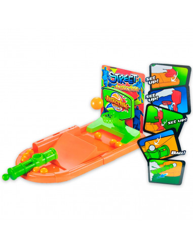 Tradineur - Juego de baloncesto con disparador en mesa - Fabricado en plástico - Ideal para competir con familiares y amigos - 1