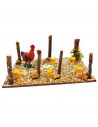 Tradineur - Corral con animales para Belén, resina y corcho, adorno de granja para nacimiento, pesebre, figuras Navidad, decorac
