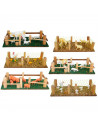Tradineur - Corral con animales para Belén, resina y corcho, adorno de granja para nacimiento, pesebre, figuras Navidad, decorac