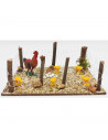 Tradineur - Corral con animales para Belén, resina y corcho, adorno de granja para nacimiento, pesebre, figuras Navidad, decorac