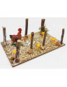 Tradineur - Corral con animales para Belén, resina y corcho, adorno de granja para nacimiento, pesebre, figuras Navidad, decorac